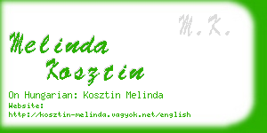 melinda kosztin business card